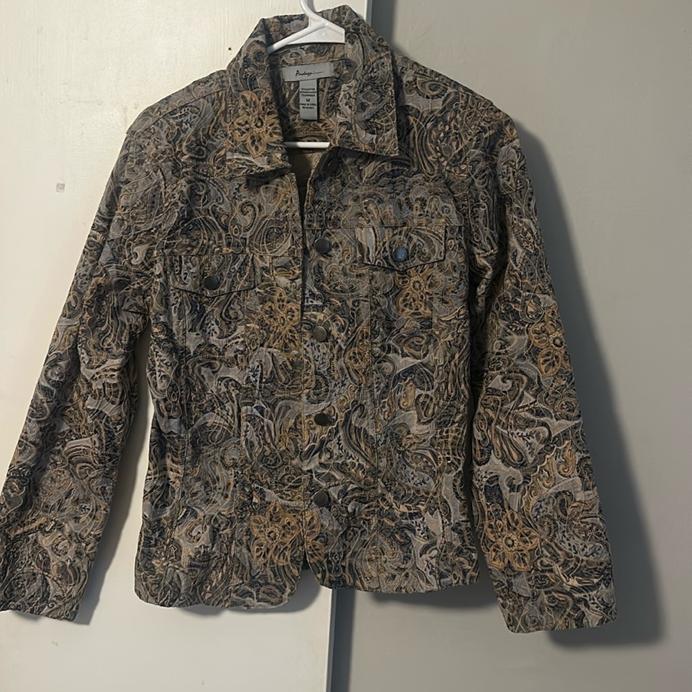 Analogy Multi Color Stretch Cotton Polyester Spandex Jean Jacket Size M